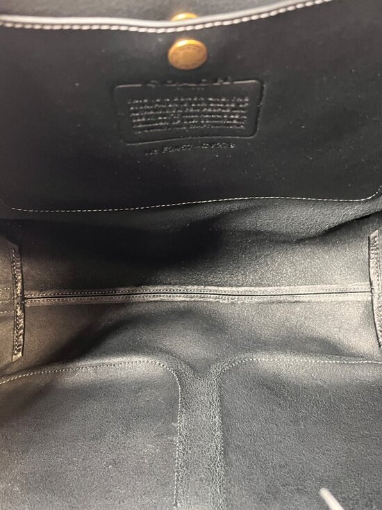 Coach Crosby Leather Backpack Black Drawstring Flap Gold Logo Snap Pockets main image 14